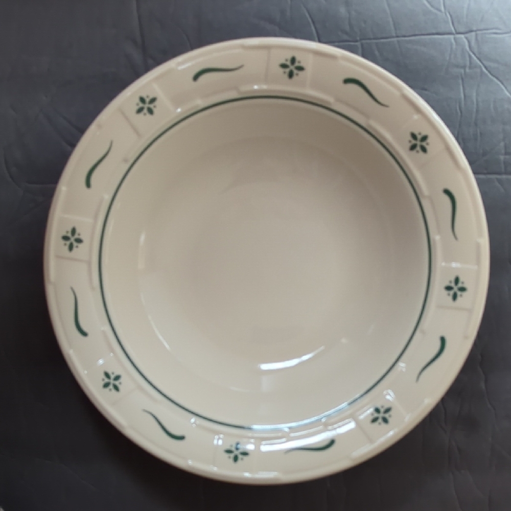 Longaberger Ivory & Green Woven Traditions Bowl